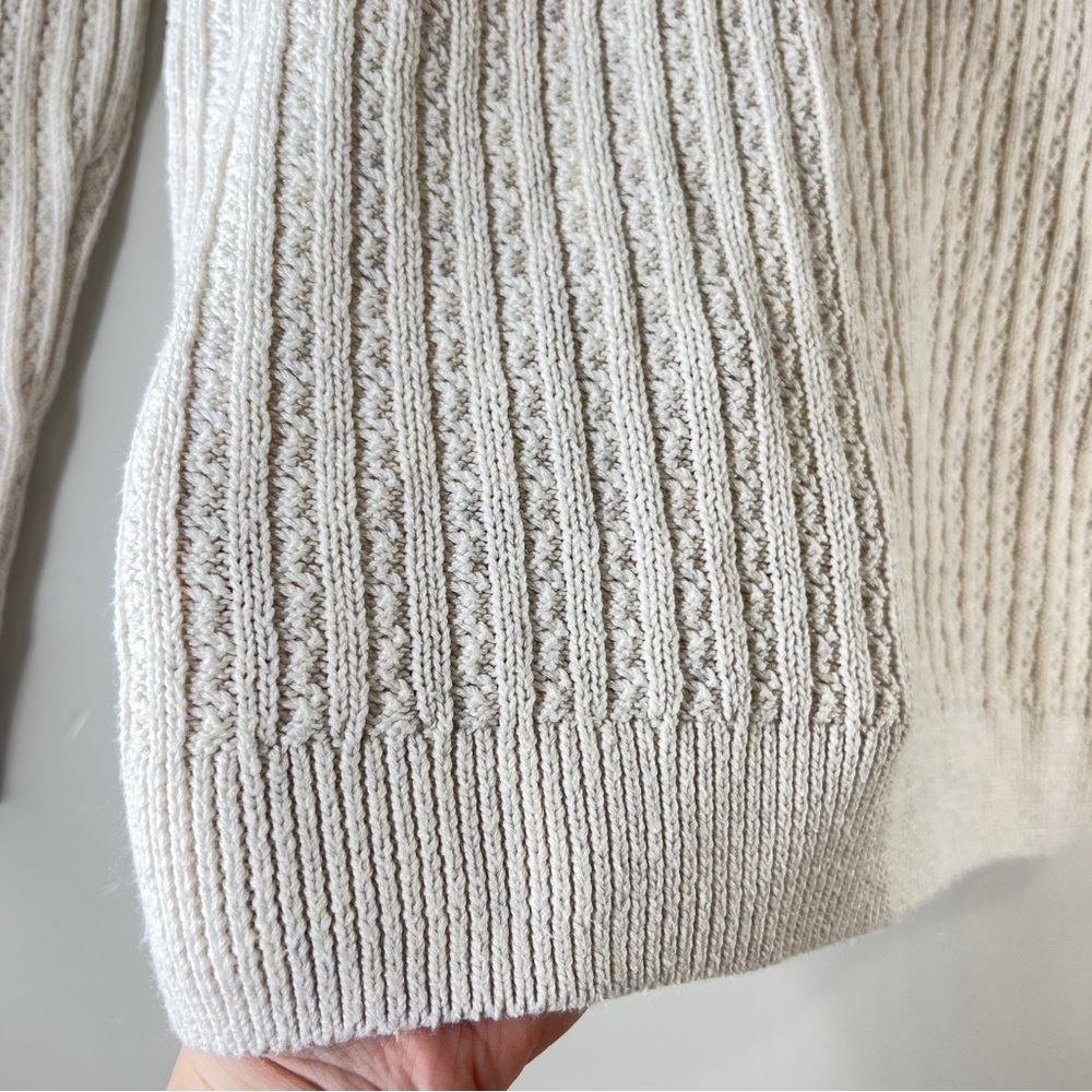 Denver Hayes Cable Knit Pullover Sweater Ivory Size Small Casual Boho Western - Picture 5 of 10